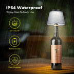Hoide 2025 New Bottle Lamp - LED Bottle Lights for Liquor & Wine Bottles, Cordless Lampshade, Whiskey Bottle Top Light, Bottle Stopper Night Light Kit, Rechargeable 3-Tone Touch-Dimmable