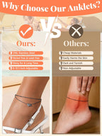 Silvora Ankle Bracelets for Women Black Heart Anklet for Women Dainty Layered Initial Ankle Bracelets Adjustable Foot Chain Stainless Steel Anklet Summer Waterproof Jewelry Letter J