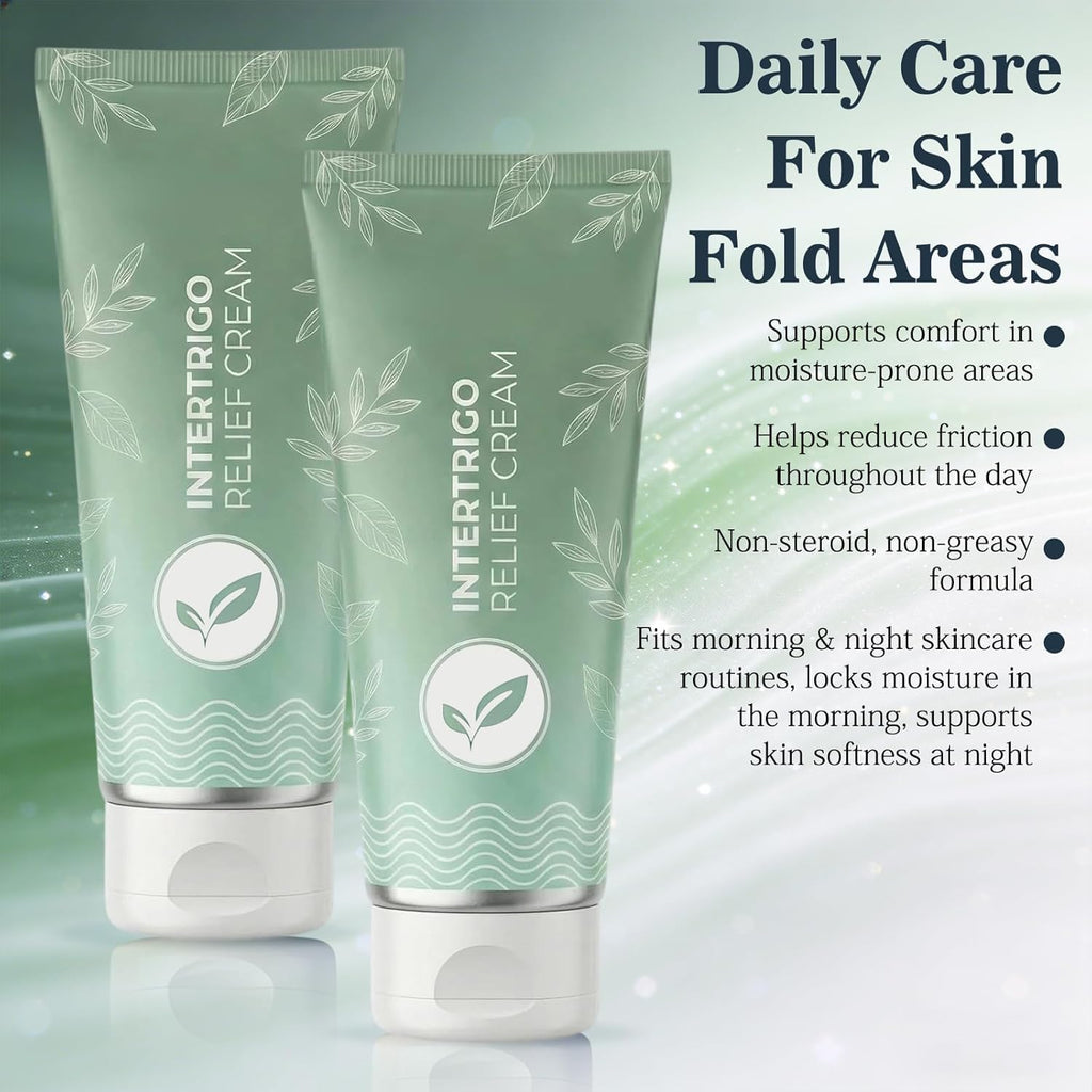 2026 New Intertrigo Cream, Professional Intertrigo Relief Cream, Skin Fold Care & Chafing Support Cream, Fast-Drying Non-Greasy Formula for Friction-Prone Areas (2Pcs)
