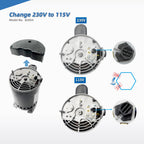 B2854 1-1/2HP, Replaces Century/AO Smith Pool Pump Motors,1.5HP,115/230V, 3450 RPM, 8.0/16.0Amps, 56Y Frame 1.1Service Factor,PSC,F56AA40A01,Include Replace Parts, Square Flange ODP Enclosure Leungoo