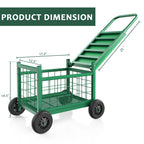 Garden Cart with Seat,3-in-1 Rolling Seat with Wheels for Seniors Gardening