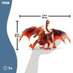 Schleich Eldrador Creatures - 8" Lava Dragon Toy - Movable Wing Action Figure for Boys and Girls - Mythical Creature Figures - Fantasy Beast Figurine - Red Monster Dragon Toys - Kids Ages 7+ | 70138