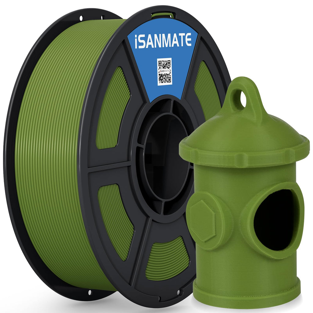 iSANMATE ASA Filament 1.75mm Army Green 1KG, UV & Weather Resistant 3D Printer Filament Perfect for Outdoor Functional Parts, Dimensional Accuracy +/- 0.02mm, 1kg Spool (2.2lbs)
