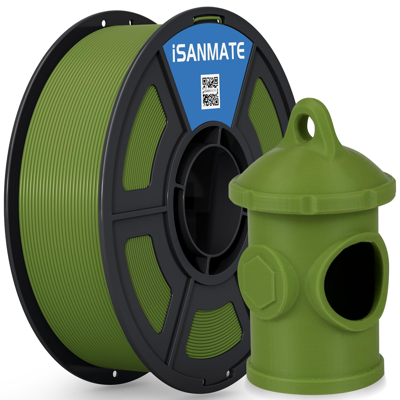 iSANMATE ASA Filament 1.75mm Army Green 1KG, UV & Weather Resistant 3D Printer Filament Perfect for Outdoor Functional Parts, Dimensional Accuracy +/- 0.02mm, 1kg Spool (2.2lbs)