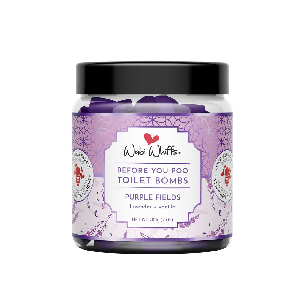 Wabi Whiffs Fizzing Toilet Bombs – Purple Fields | Natural Bathroom Deodorizer | Odor Eliminator Tablets For Freshness & Cleanliness | Eco-Friendly Septic Safe Tablets | 60 Count |