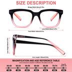 CHOFILORD Progressive Multifocus Reading Glasses for Women Men Blue Light Blocking Spring Hinge Square Computer Readers (4 Pack Mixed B, 1.75, Diopters)