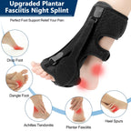 exhood Upgraded Plantar Fasciitis Night Splint, 3 Adjustable Straps Plantar Fasciitis Relief Braces for Achilles Tendonitis, Foot Drop & Heel Spur Pain Relief Day & Night (Black)