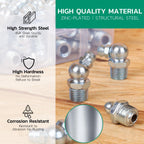 OURU 240PCS Grease Fittings Assortment Kit, SAE & Metric with Wrench Kit