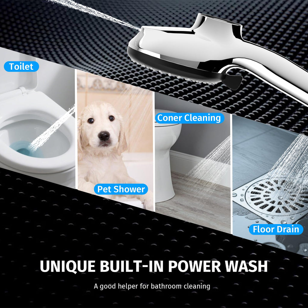 11.8'' High Pressure Rain Shower Head Combo, Upgrade Shower Heads with 9 Sprays Handheld Shower, Adjustable Detachable Dual Showerheads Built-in Magnetic Docking & Power Jets, Bathroom Decor, Chrome