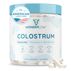 WONDERCOW Colostrum Capsules Supplement for Gut Health, Immune Support, Muscle Recovery & Wellness | Natural IgG Pure Whole Bovine Colostrum Superfood, Unflavored, 30 Servings