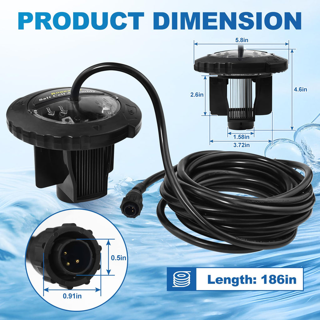 Salt Cell Replacement R0693900 Compatible with Jandy Pro Series TruClear11K & TruClear11KU, Salt Cell Assembly for Pools Up to 35,000 Gallons, Leak-Free Seal