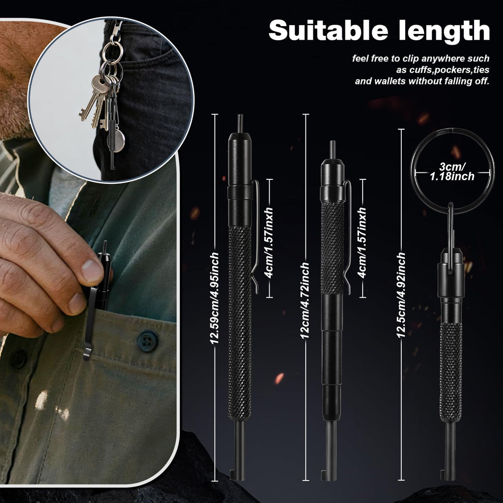 ESENHARBER Handcuff Key, Set of 3 Universal Durable Pocket Keychain Cuff Key, Different Sizes 5.1", 4.75" and 3.6" for Professional, Training & Emergency Use