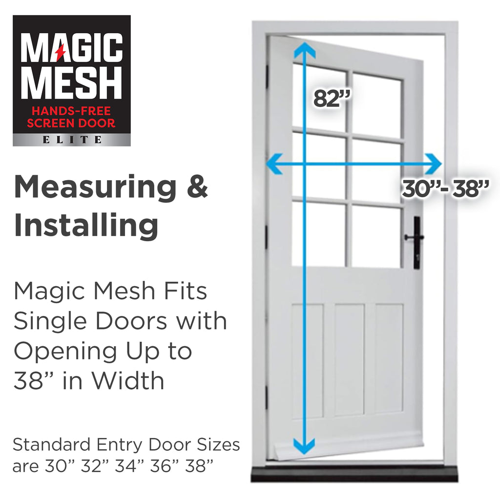 Magic Mesh Elite | Magnetic Screen Door, Heavy Duty, Magnetic Closure, Door Net, Patio Screen, Sliding Door Screen, Bug Screen for Doorways, Kid & Pet Friendly | Size 39" x 83" (Pack of 2)
