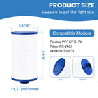 303279 Hot Tub Filter Replaces Filbur FC-2402, 5CH-37, PFF42TC-P4, 78460 and Lifesmart, AquaTerra, Fantasy, Freeflow, Simplicity, Bermuda, Aspire, Azure, Spa Filter 2 Pack