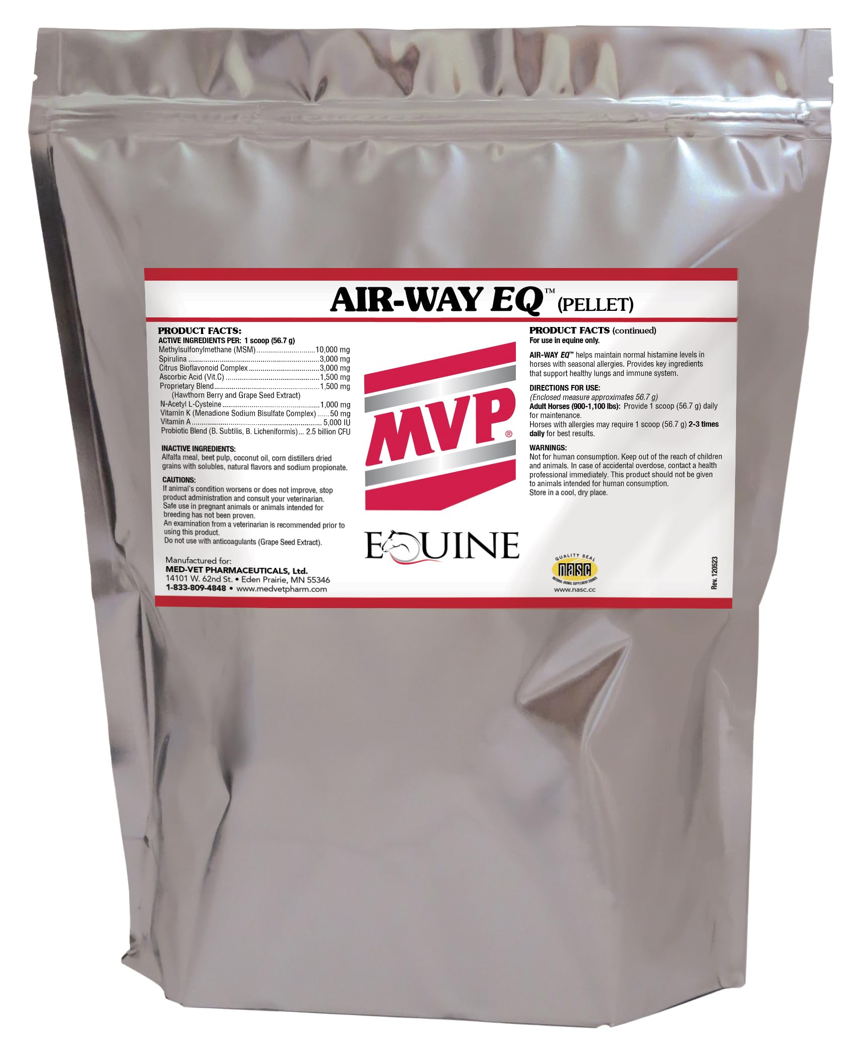 MVP Air-Way EQ Supports Healthy Lung Function and Seasonal Allergy Support in Horses, 5lb - 40 Servings