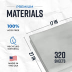 Bryco Goods Newsprint Packing Paper Sheets for Moving - 10lb - 320 Sheets of Newspaper Paper - Wrapping and Protecting Fragile Items, Box Filler, Shipping Supplies - 27" x 17" - Made in the USA