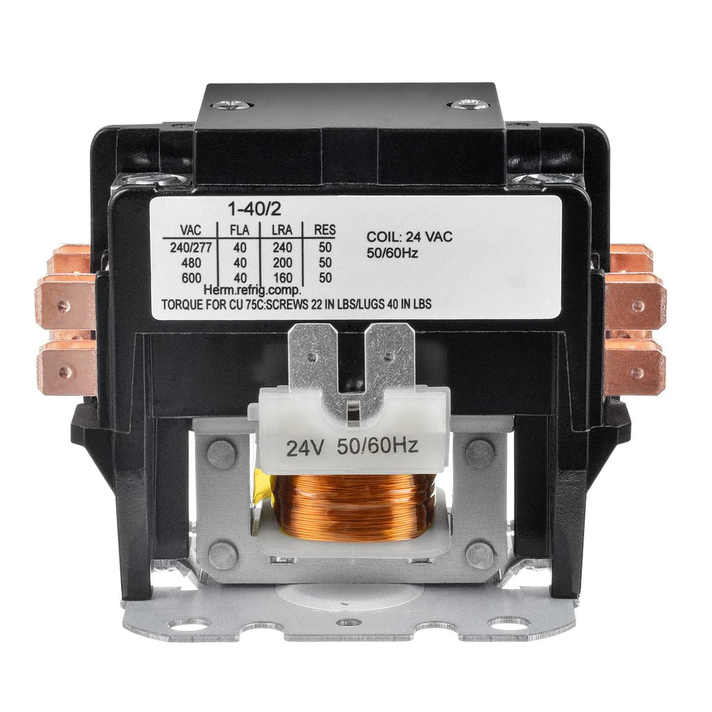 BOJACK 2 Poles FLA 40 Amp Coil 24 VAC Air Conditioner Condenser Compressor Contactor AC Definite Purpose Contactor