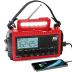Raynic Emergency Radio, 5000mAh/18500mWh Weather Radio, Solar Hand Crank Emergency Radio with AM/FM/SW/NOAA, Cell Phone Charger, Headphone Jack, Flashlight, Type-C Charging and SOS Siren for Hurricane
