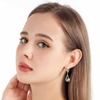EVEVIC Austrian Crystal Baroque Drop Leverback Earrings for Women