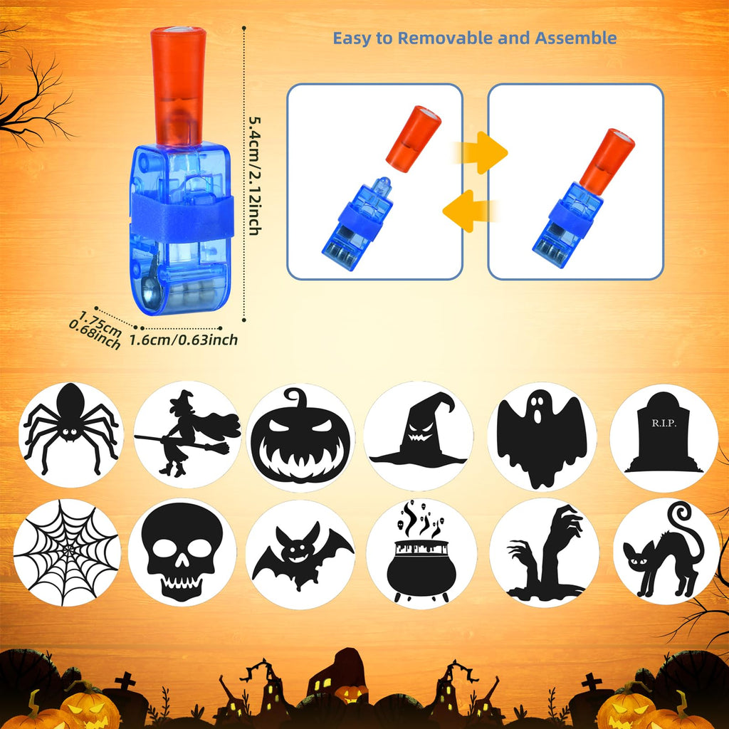 LAKULIO 36pcs Halloween LED Finger Lights, Halloween Party Favors for Kids LED Light Up Toys Classroom Rewards Gifts, Halloween Treats Goody Bag Filler