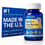 VCCVBB NAD+ Supplement 500mg - Nicotinamide Riboside for Cellular Energy & Mitochondrial Health, NAD Plus Boosting Support Healthy Aging, Stamina & Vitality for Women & Men - 60 Capsules
