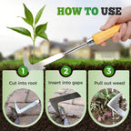 NEKSKA Crack Weeder Tool with L-Shaped Blade, Stainless Steel Weed Scraper for Sidewalk Cracks, Driveway, Patio, Manual Crevice Weeding Tool, 7-Shaped Blade for Paver Weed Removal (D)