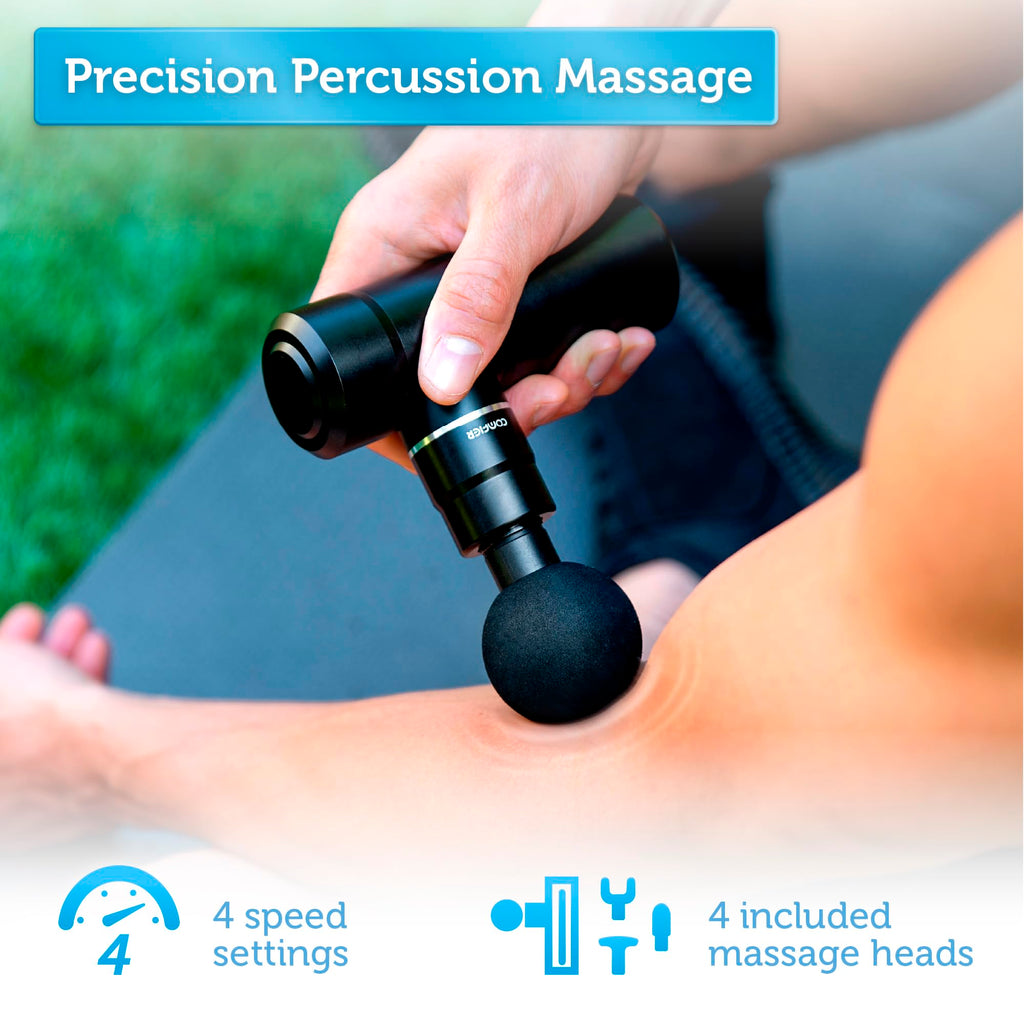COMFIER Mini Massage Gun, Deep Tissue Muscle Massager for Pain Relief, Lightweight Percussion Massage Gun with 4 Massage Heads, Handheld Back Massager, Christmas Gifts for Men Women