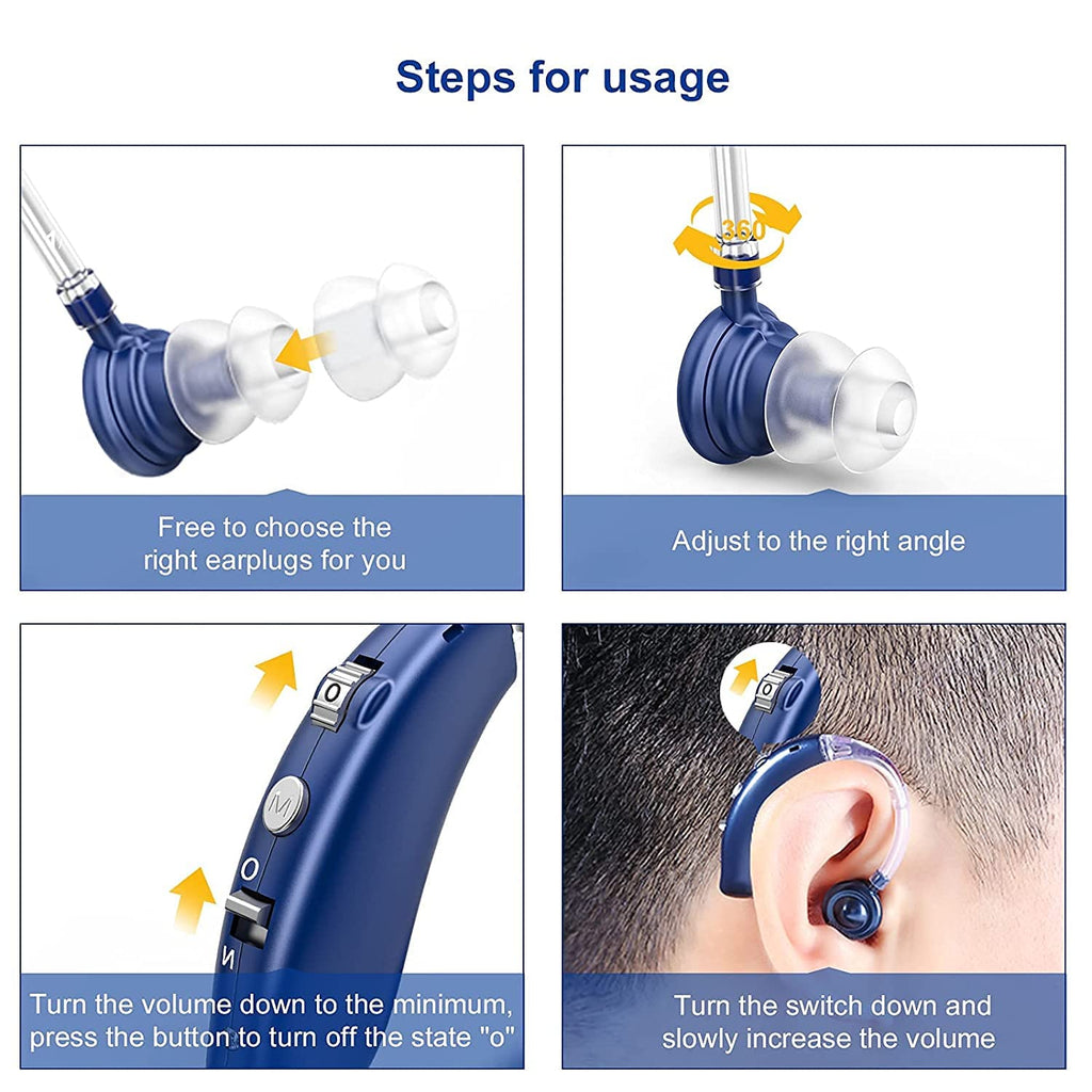 Rechargeable Hearing Aid for Seniors, LIGINN Hearing Amplifier Aids, Sound Amplifier Device with Noise Cancelling,Digital Ear for Hearing Loss Tinnitus,Invisible Ear with Volume Control