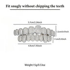 Custom Diamond Grillz for Men - Iced Out Detachable Gold & Silver Teeth Covers - Bling Hip Hop Mouth Jewelry (Silver)