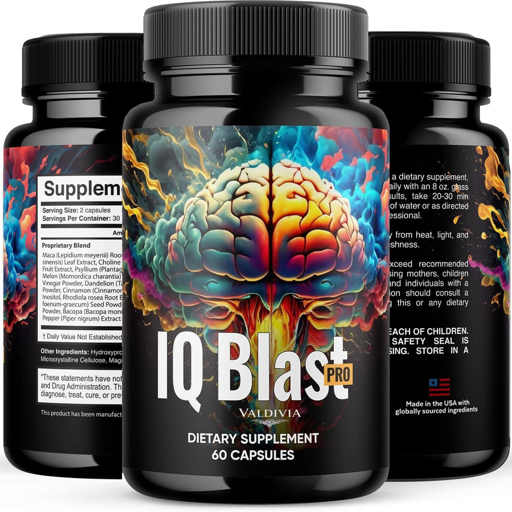 Official - IQblast Pro Supplement Capsules, Brain Pills for Memory and Focus, IQblastpro Blaster Premium Clarity Support Advanced Formula Reviews, All Natural Ingredients (3)