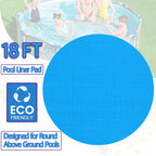 18 FT Round Above Ground Pool Liner Pad, Heavy Duty Outdoor Pool Mat Underlayment for 18' Round Pools, Prevents Punctures Pool Ground Cloth Protector Tarp (18 FT)