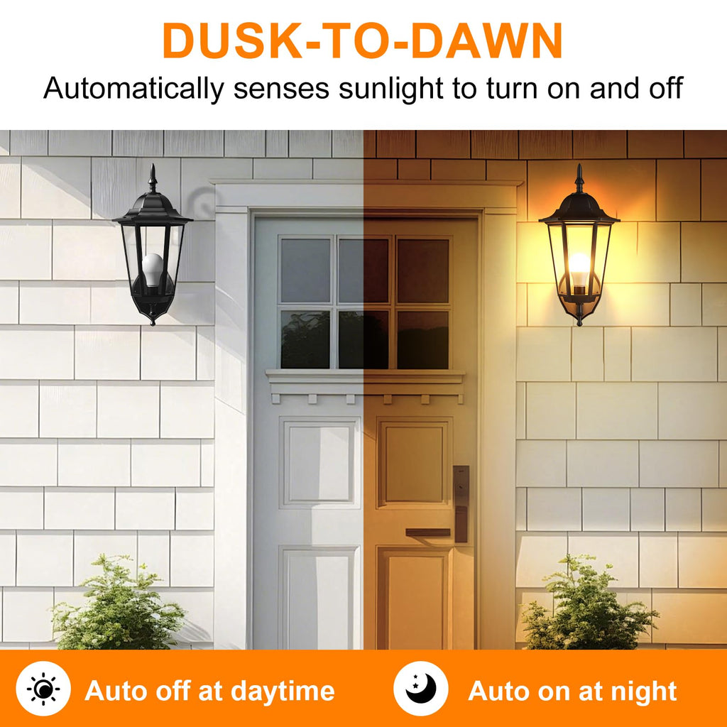 TJOY Dusk to Dawn Light Bulb Outdoor, Light Sensor, Automatic On/Off, 2700K