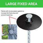 EISENSP 8 Inch Heavy Duty Landscape Stakes with Gasket Caps - 200 Sets Galvanized Spiral Garden Spikes Kit for Securing Weed Barrier Fabric, Artificial Turf, Tent and More