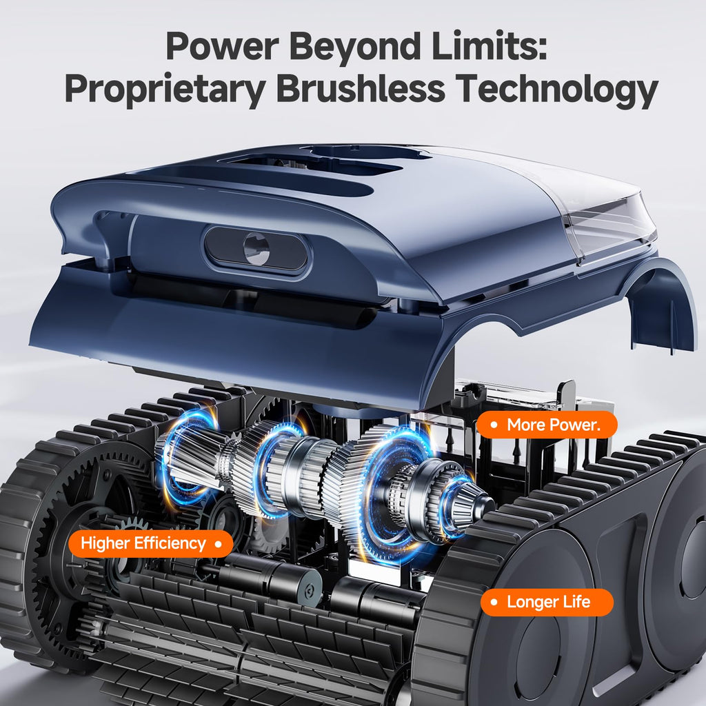 (2026 Upgrade) Pool Vacuum for Inground Pool & Above Ground Pool, Cordless Pool Cleaner with Smart Navigation, Self-Parking, LED Indicator, Wall&Waterline Cleaning Pool Robot up to 2150 Sq.ft