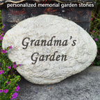 CUDMORERBE Personalized Garden Stones in Memory of Loved Ones, Engraved with Any Message Memorial Stone Gravestones Tombstone Rocks, Sympathy Memorial Gifts for Loss of Father Dad Mom Grandma
