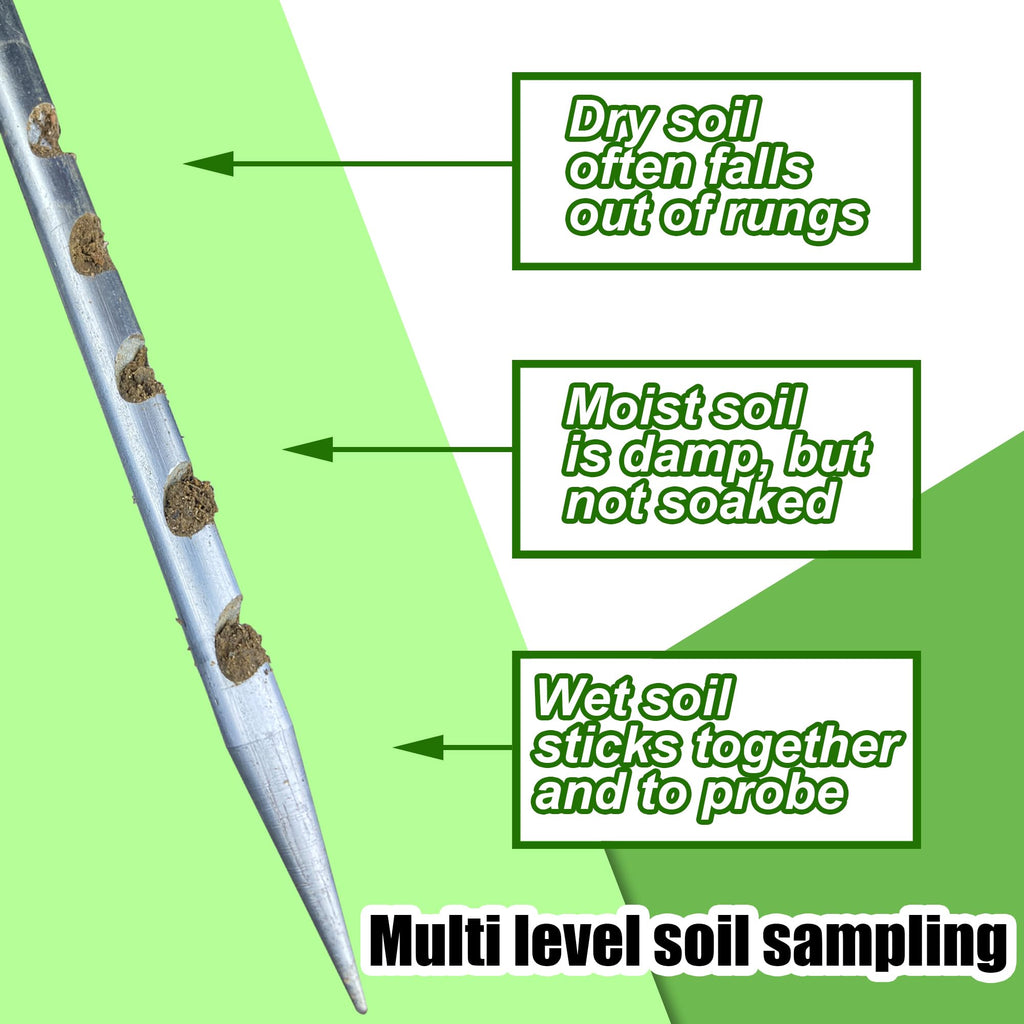 14" Soil Probe for House Plants Stainless Steel Garden Soil Sample Probe No Batteries Required Moisture Meter Soil Probe Rod for Plant Garden Farm Soil Sampling