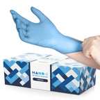 Hand-E Touch Blue Nitrile Disposable Gloves Medium 200 Count - Latex Free Medical Exam Gloves, Powder Free, Food Safe, Cooking