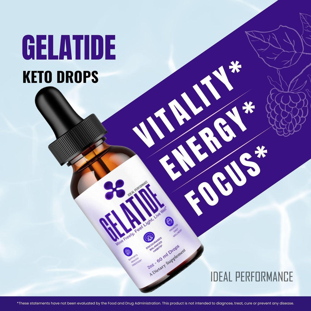 Gelatide Drops, Official Gelatide Supplement Droppers - Maximum Strength, All Natural Keto Liquid Droppers, Advanced Formula Sustain Active Lifestyle & Fitness Goals, Gela Tide Drops Reviews (2 Pack)