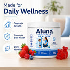 Aluna Gomitas De Crecimiento De Altura, Growth Gummies, Red Berry Flavor, Vitaminas, 60 Gummies