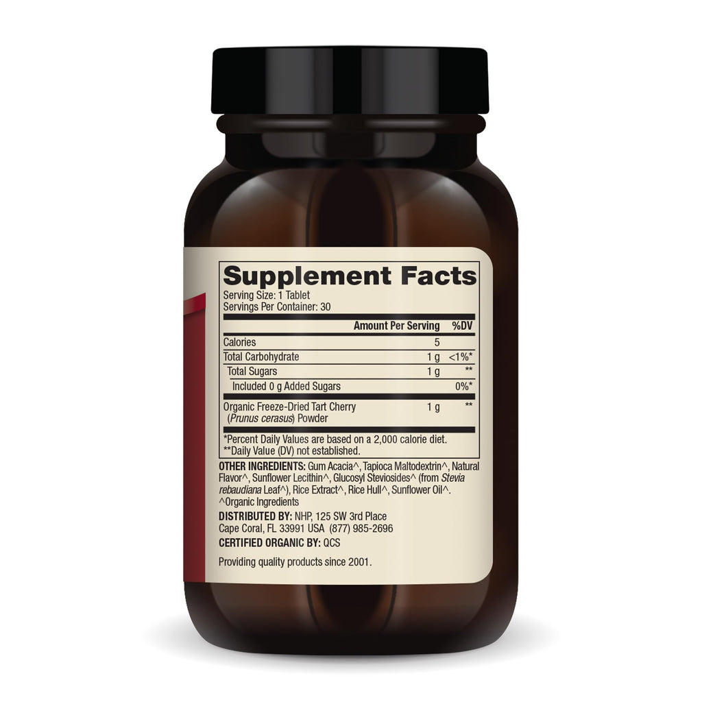 Dr. Mercola Organic Chewable Tart Cherry - Antioxidant Support - Made from Whole-Fruit Montmorency Cherries - USDA Organic - Stevia Sweetened - 30 Tablets