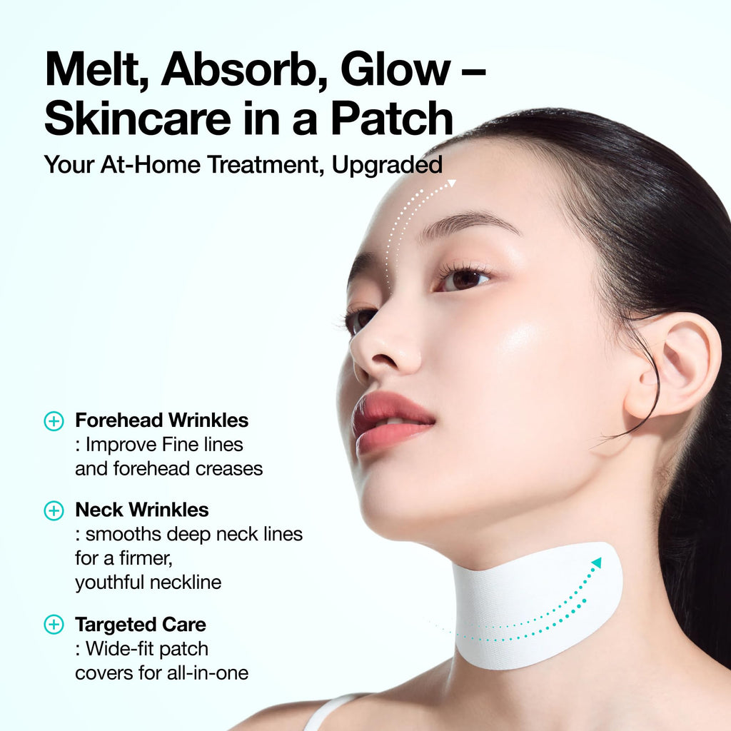 Anua PDRN Collagen Melting Patch for Neck, Lifting and Firming, Thin Film Patch for Neck Fine Lines & Forehead, Plumping Effect with Salmon DNA, Korean Skincare, 0.02g x 4EA