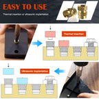 Ktehloy 400Pcs Metric Heat Set Insert, M2 M2.5 M3 M4 M5 M6 Female Thread Knurled Nuts Assortment Kit, Brass Threaded Inserts for Plastic and 3D Printing Components (Threaded Inserts Ket)