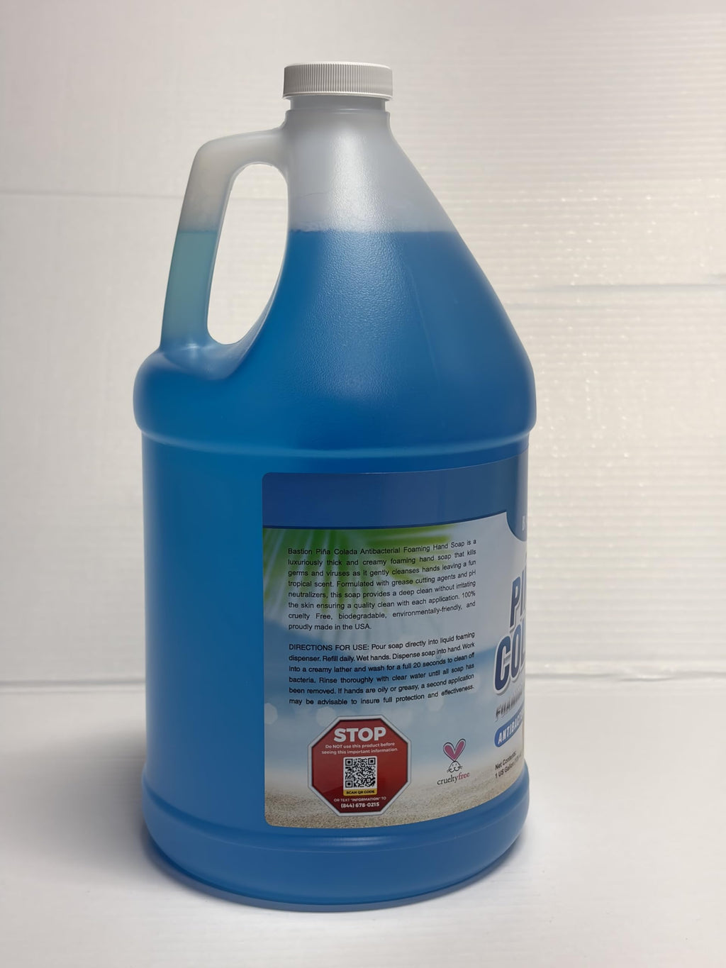 Bastion Foaming Antibacterial Hand Soap Refill – Pina Colada Scent, 1 Gallon (128 oz) – Bulk Moisturizing Hand Wash for Home, Office, Kitchen, Bathroom – Kills Germs, Softens Hands