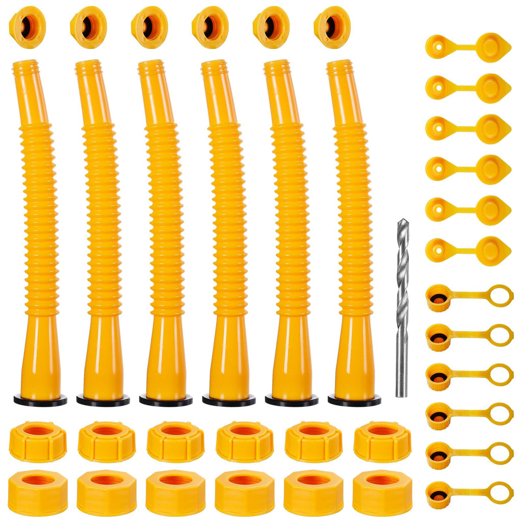 Long Gas Can Spout Replacement Kits, Gas can nozzle (6 Pack-Yellow)