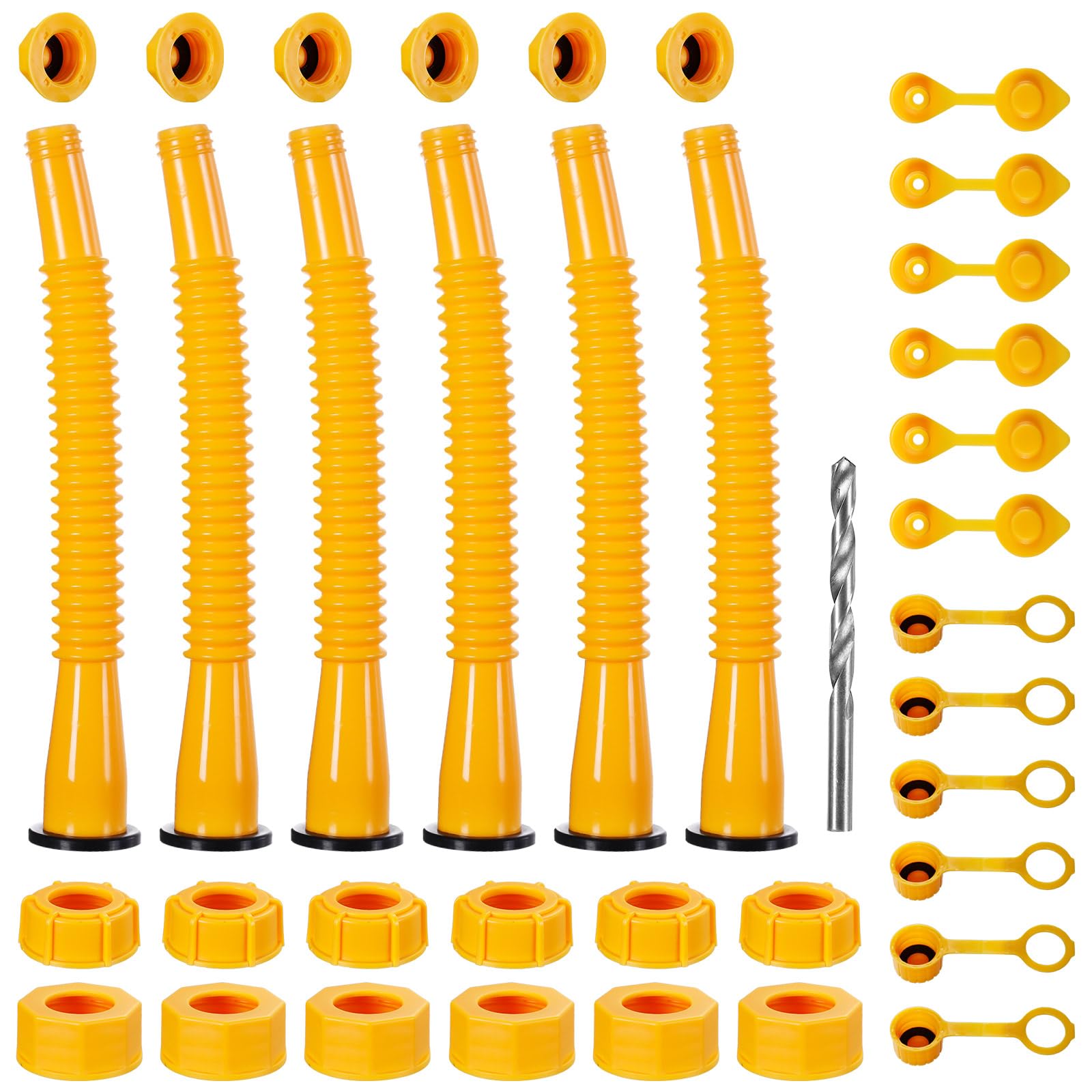 Long Gas Can Spout Replacement Kits, Gas can nozzle (6 Pack-Yellow)
