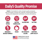 DOCTORS' PREFERRED Daily5 Multivitamin for Women and Men, Clinically Validated Ingredients, Heart, Joints, Circulation, 90 Vegan Capsules