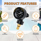 R0357200 Air Gauge Release Valve Assembly, Compatible with Jandy and Zodiac CV, CL, DEV, DEL, JS Series Pool and Spa Cartridge Filters