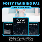 DUDE Wipes LiL' DUDE Flushable Water Wipes for Toddlers - Potty Training Toilet Safe (unlike nonflushable baby wipes) - 99% Water, Hypoallergenic for Sensitive Skin - Unscented, 4 Pack (168 Count).