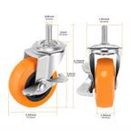 Caster Wheels with Threaded Stem, 3 Inch Locking Swivel Casters Set of 24