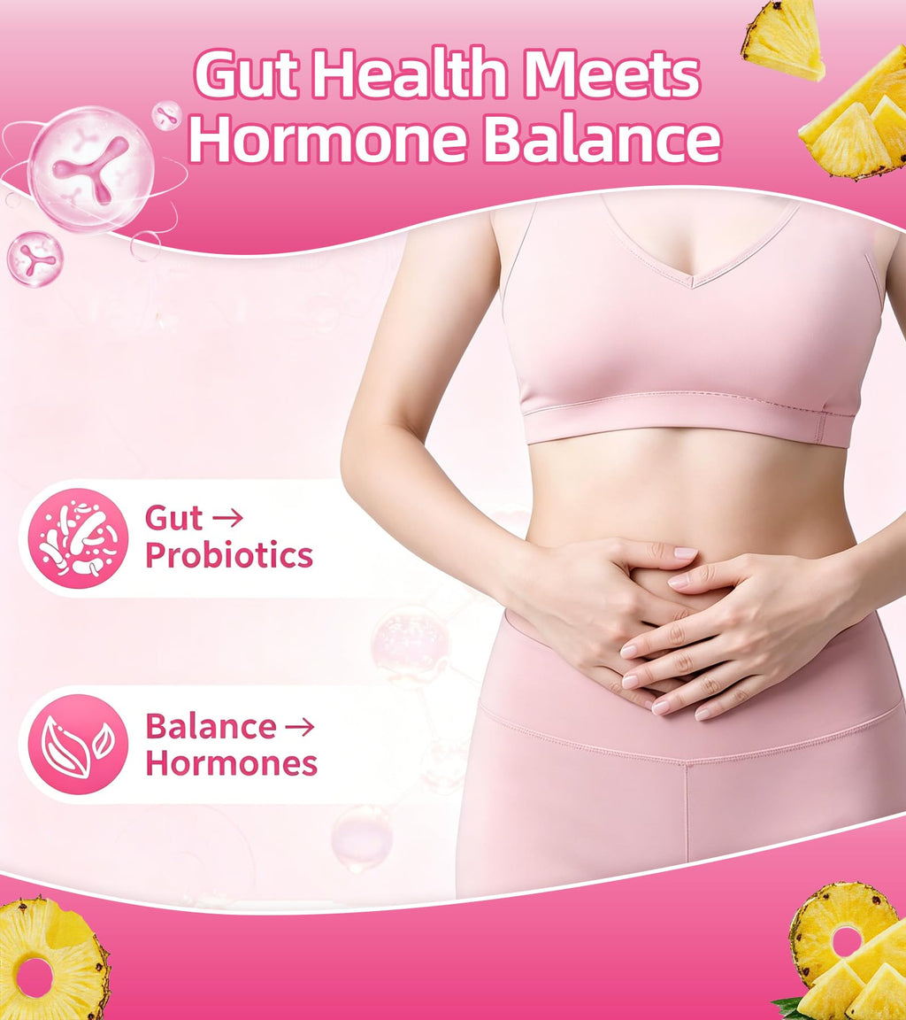 Yheso Feminine Balance Gummies for Women’s, Premium Feminine Balance Gummies – Sugar Free Immune & Vaginal Health Support – pH Balance, Pineapple Flavor, 120 Gummies (60 Servings)